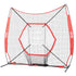 7x7 ft Baseball Softball Practice Net, Portable Baseball Training Net for Hitting Batting Catching Pitching, Backstop Baseball Equipment Training Aids with Bow Frame, Carry Bag, and Strike Zone