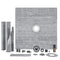 Shower Curb Kit, 1828x1828mm, 72"x72" Shower Pan Kit with 50.8mm ABS Central Flange, 101.6mm Stainless Steel Grate, Waterproof Shower Curb & Membrane & Strip, Shower Pan Slope Sticks Fit for Bathroom