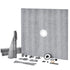 Shower Curb Kit, 1828x1828mm, 72"x72" Shower Pan Kit with 50.8mm ABS Central Flange, 101.6mm Stainless Steel Grate, Waterproof Shower Curb & Membrane & Strip, Shower Pan Slope Sticks Fit for Bathroom