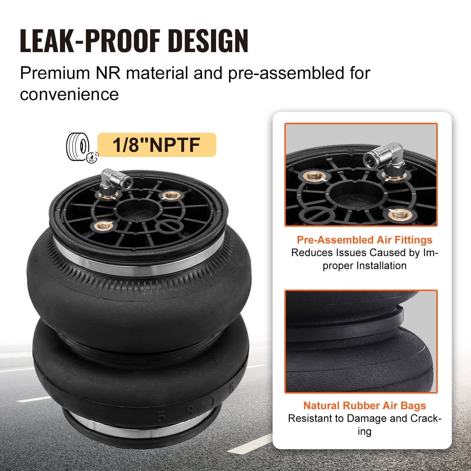 Air Bag Suspension Kit, Air Springs Suspension Bag Kit Compatible with 2011-2019 Chevrolet Silverado 2500/3500HD and GMC Sierra 2500/3500HD 4WD RWD, 5000 lbs Loading, 5 to 100 PSI