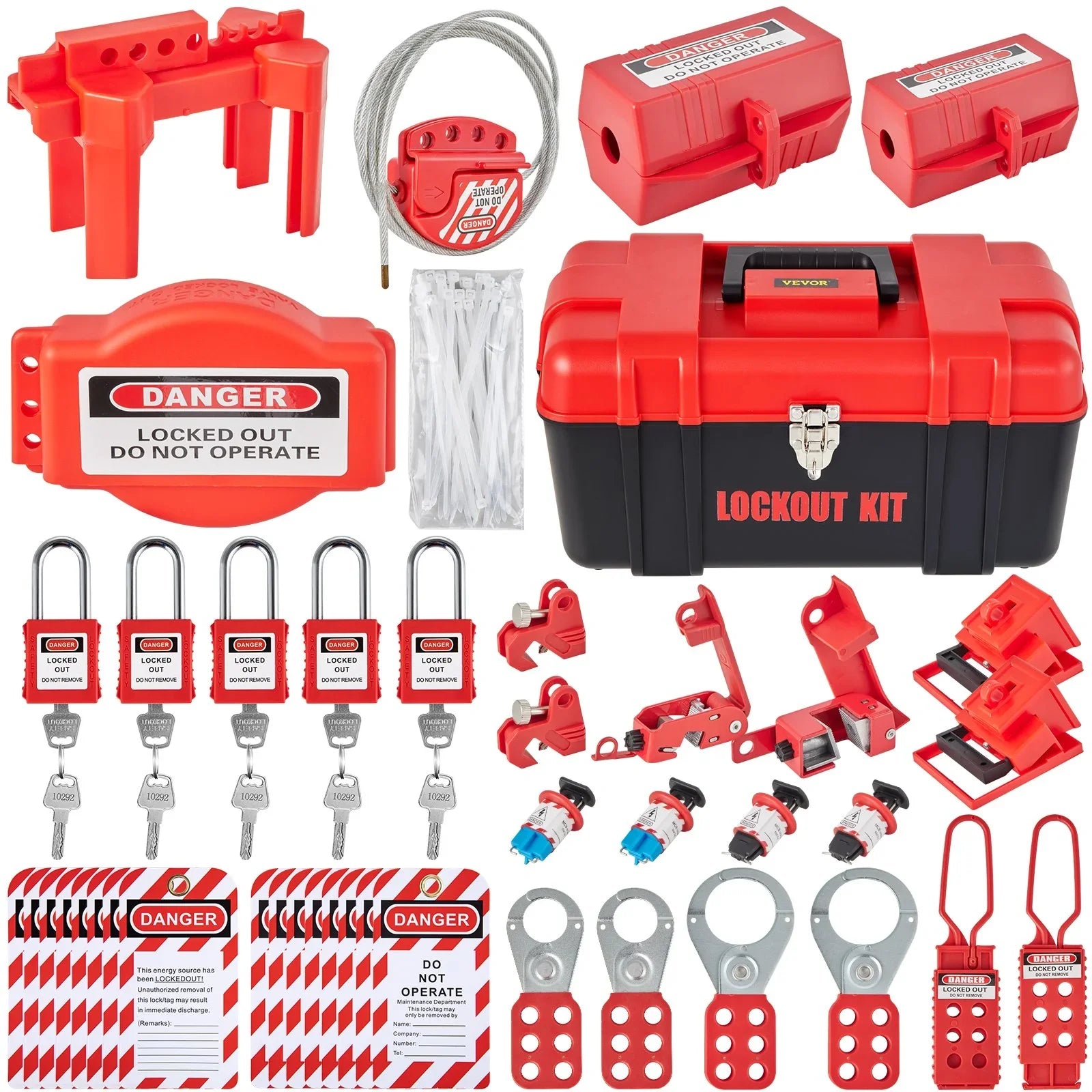 42 PCS Lockout Tagout Kits Electrical Loto Kit for Electrical Risk Removal