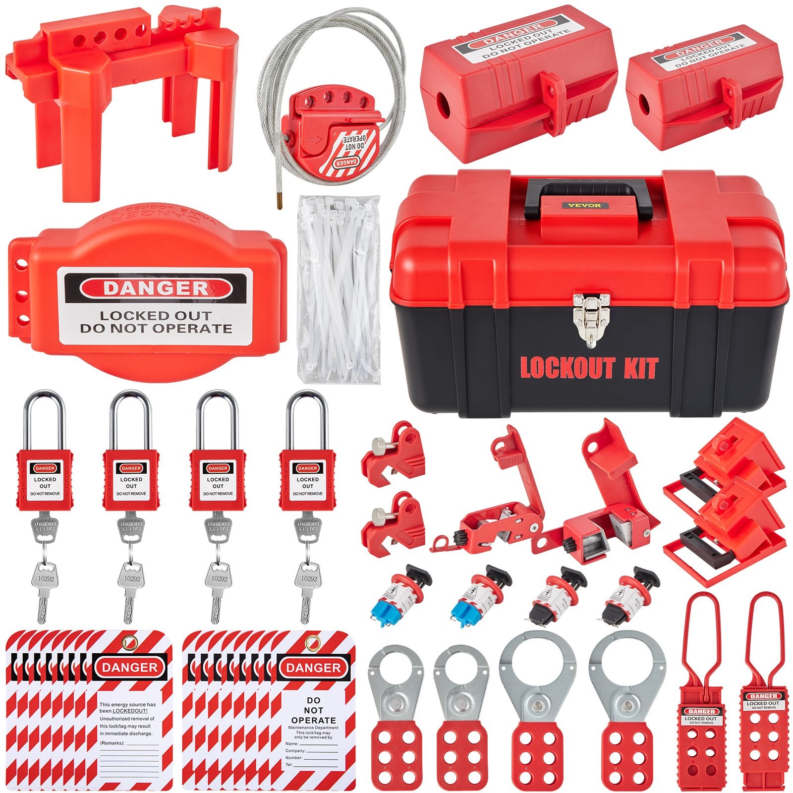 42 PCS Lockout Tagout Kits Electrical Loto Kit for Electrical Risk Removal