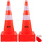 Safety Cones, 10PCS 28\" Traffic Cones, PVC Orange Construction Cones, 2 Reflective Collars Traffic Cones with Weighted Base and Hand-Held Ring Used for Traffic Control, Driveway Road Parking
