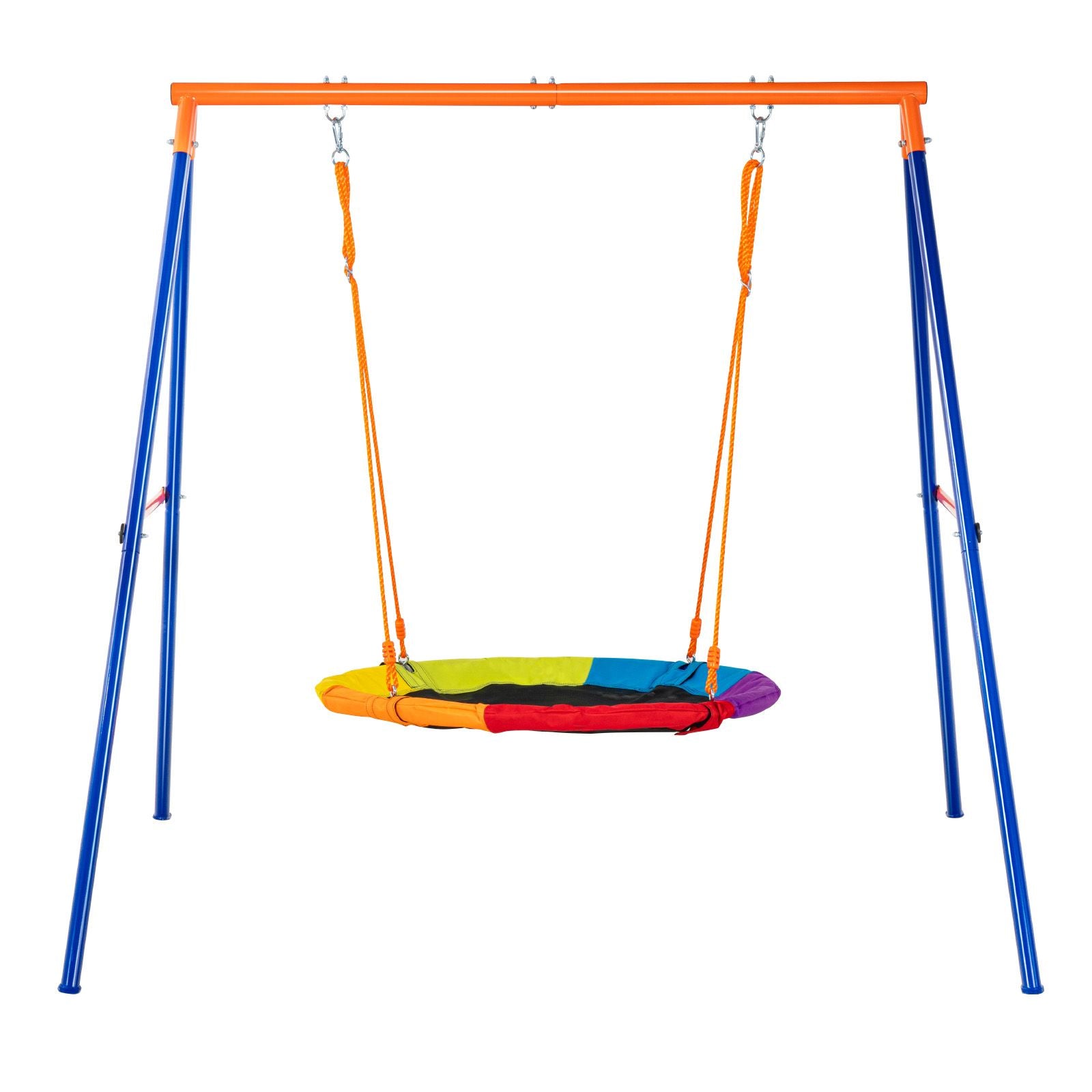 Swing Sets for Backyard 40in Saucer Swing Seat A-Frame Metal Stand 440lbs