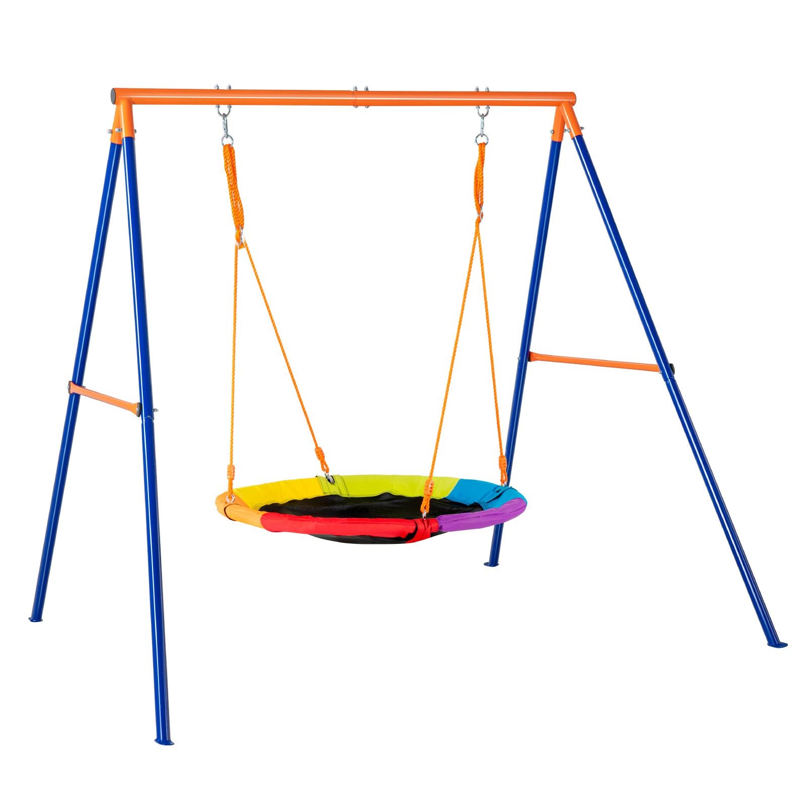 Swing Sets for Backyard 40in Saucer Swing Seat A-Frame Metal Stand 440lbs