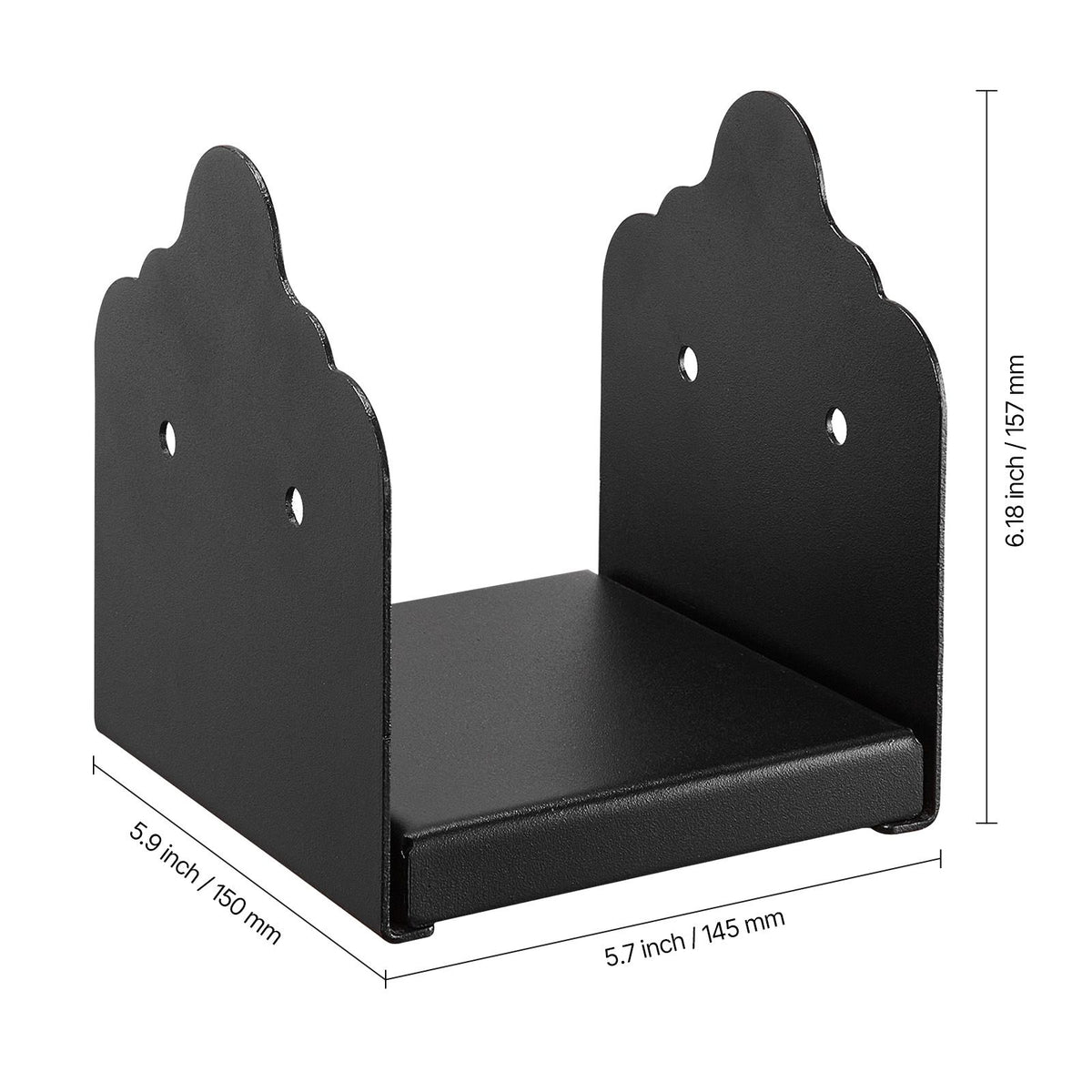 6x6 Post Base Brackets 2 Pack Heavy Duty Carbon Steel Wood Post Anchors Black