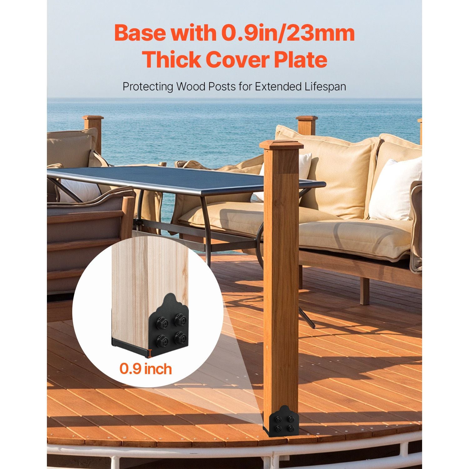 8x8 Post Base Brackets 2PCS Heavy Duty Carbon Steel Deck Post Anchors