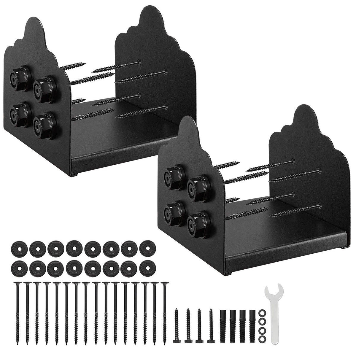 8x8 Post Base Brackets 2PCS Heavy Duty Carbon Steel Deck Post Anchors