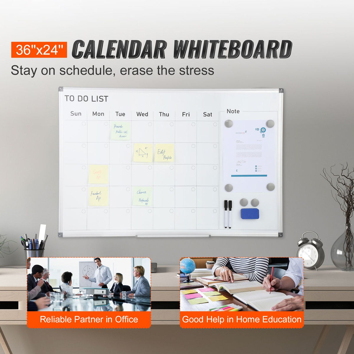 Magnetic Whiteboard Dry Erase Board 36