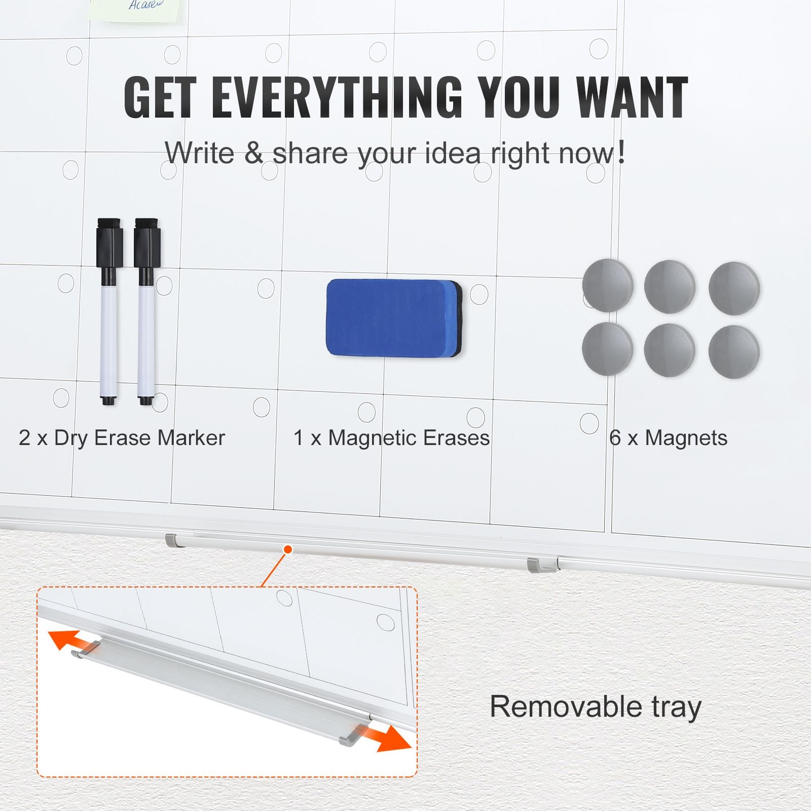 Magnetic Whiteboard Dry Erase Board 36