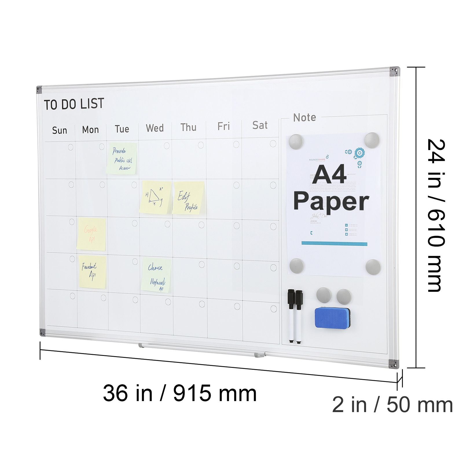 Magnetic Whiteboard Dry Erase Board 36