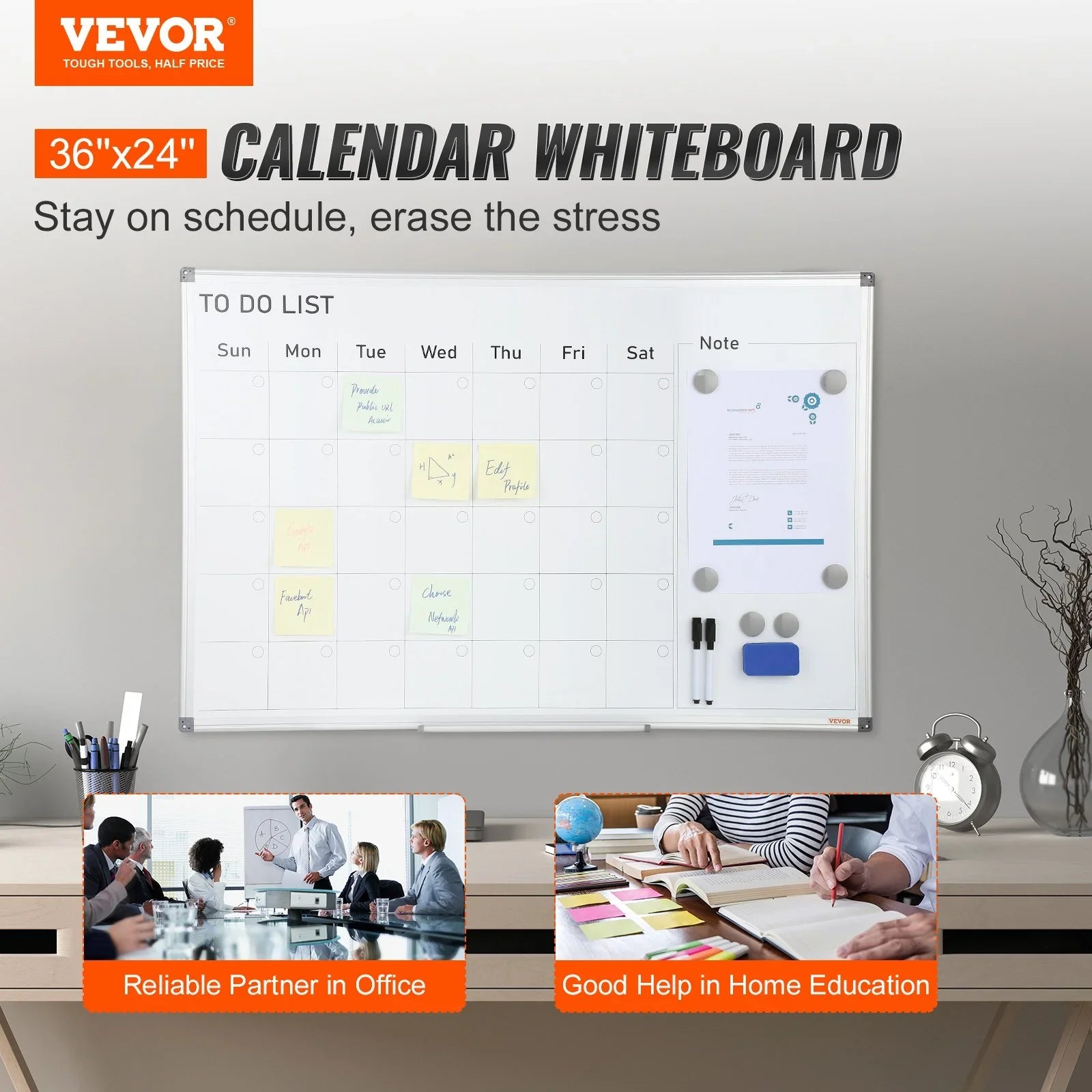 Magnetic Whiteboard Dry Erase Board 36
