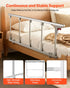 Foldable Bed Rail for Elderly, 122 cm Bedside Assist Rail with Fixing Strap, Adjustable Height Pipe Bedside Cane, High-Strength Metal Senior Bed Bar, Hand Guard Grab Fits King, Queen, Full, Twin
