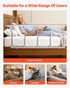 Foldable Bed Rail for Elderly, 122 cm Bedside Assist Rail with Fixing Strap, Adjustable Height Pipe Bedside Cane, High-Strength Metal Senior Bed Bar, Hand Guard Grab Fits King, Queen, Full, Twin