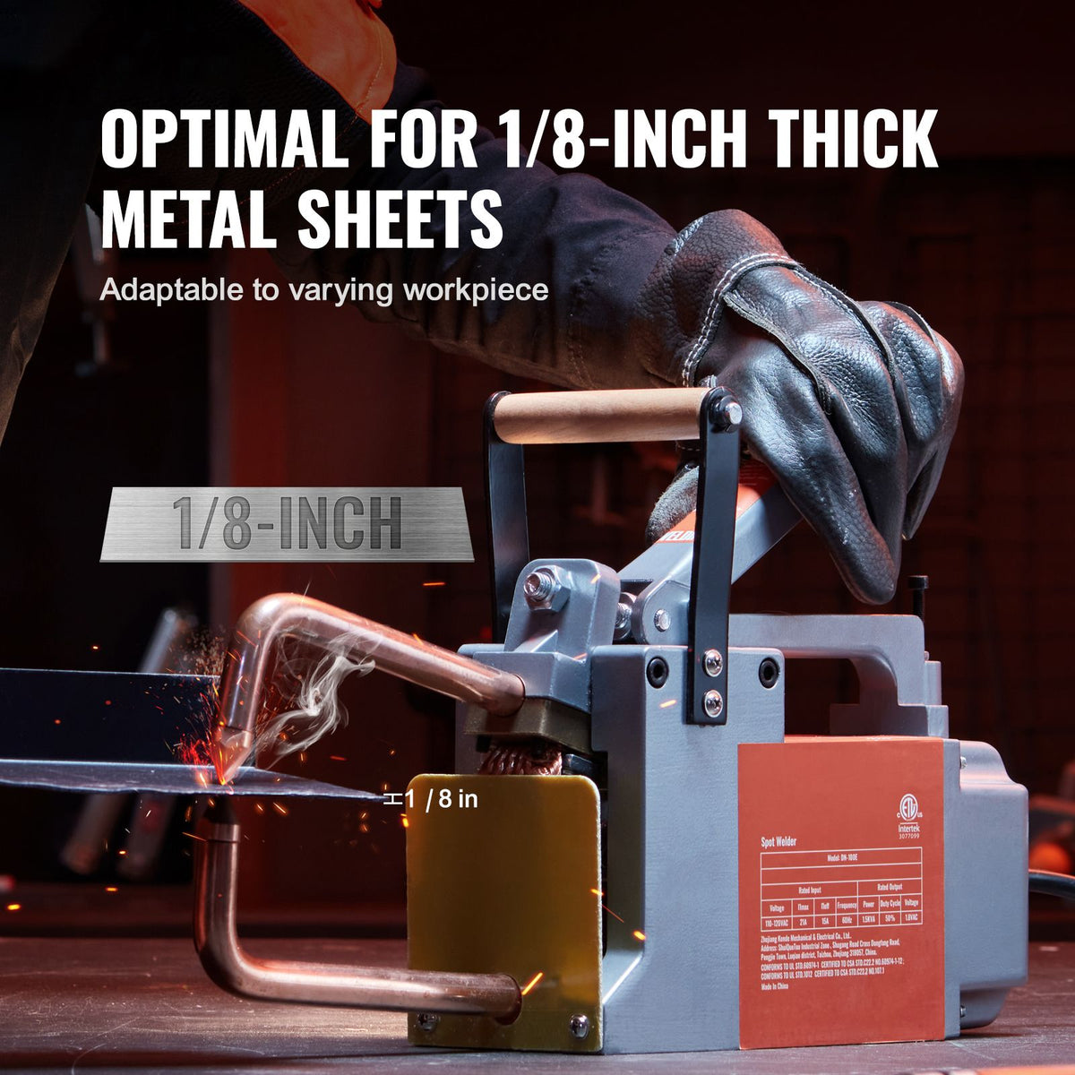 Portable Spot Welder Machine 8KVA 6500A Handheld Metal Sheet Welding Gun