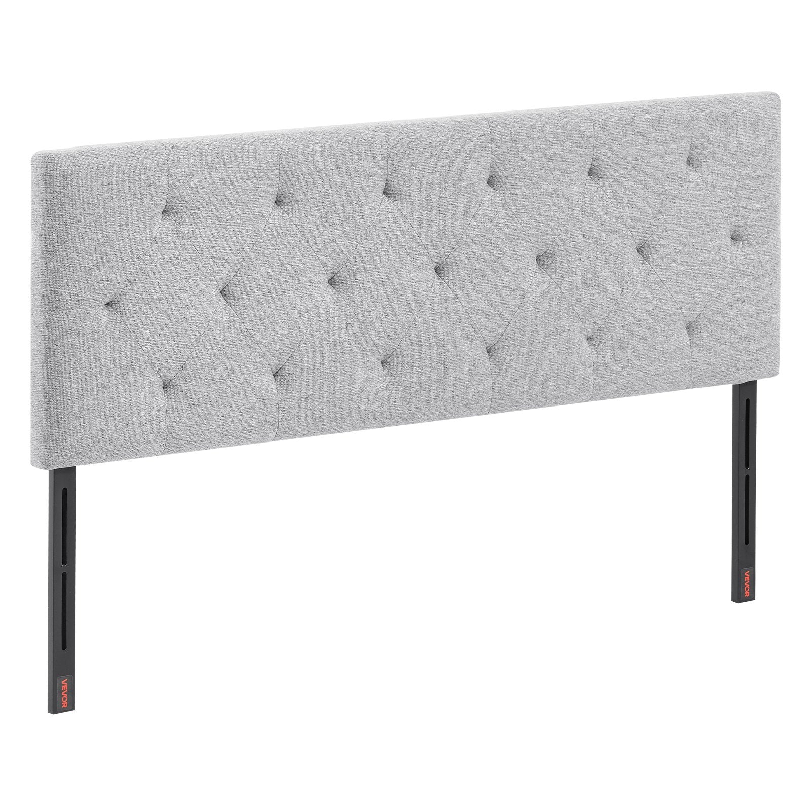 Headboard, Full Size Headboard with Adjustable Height, Comfortable Diamond Tufted for Full Size Bed, W 56.3 x H（35.6-47.4）inches, Ideal for Bedroom, Hotel, Homestay, Dormitory, Light Grey
