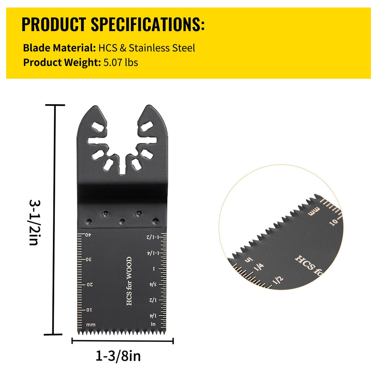 100PCS Oscillating Saw Blades Multitool Quick Release Wood Plastic Cutting Kit