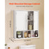 Bathroom Wall Cabinet, 2 Doors & Adjustable Shelf, Over the Toilet Storage Medicine Cabinet Wall Mounted, Hanging Organizer with Shelves & Open Partition for Laundry Room Kitchen Restroom, White
