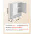 Bathroom Wall Cabinet, 2 Doors & Adjustable Shelf, Over the Toilet Storage Medicine Cabinet Wall Mounted, Hanging Organizer with Shelves & Open Partition for Laundry Room Kitchen Restroom, White