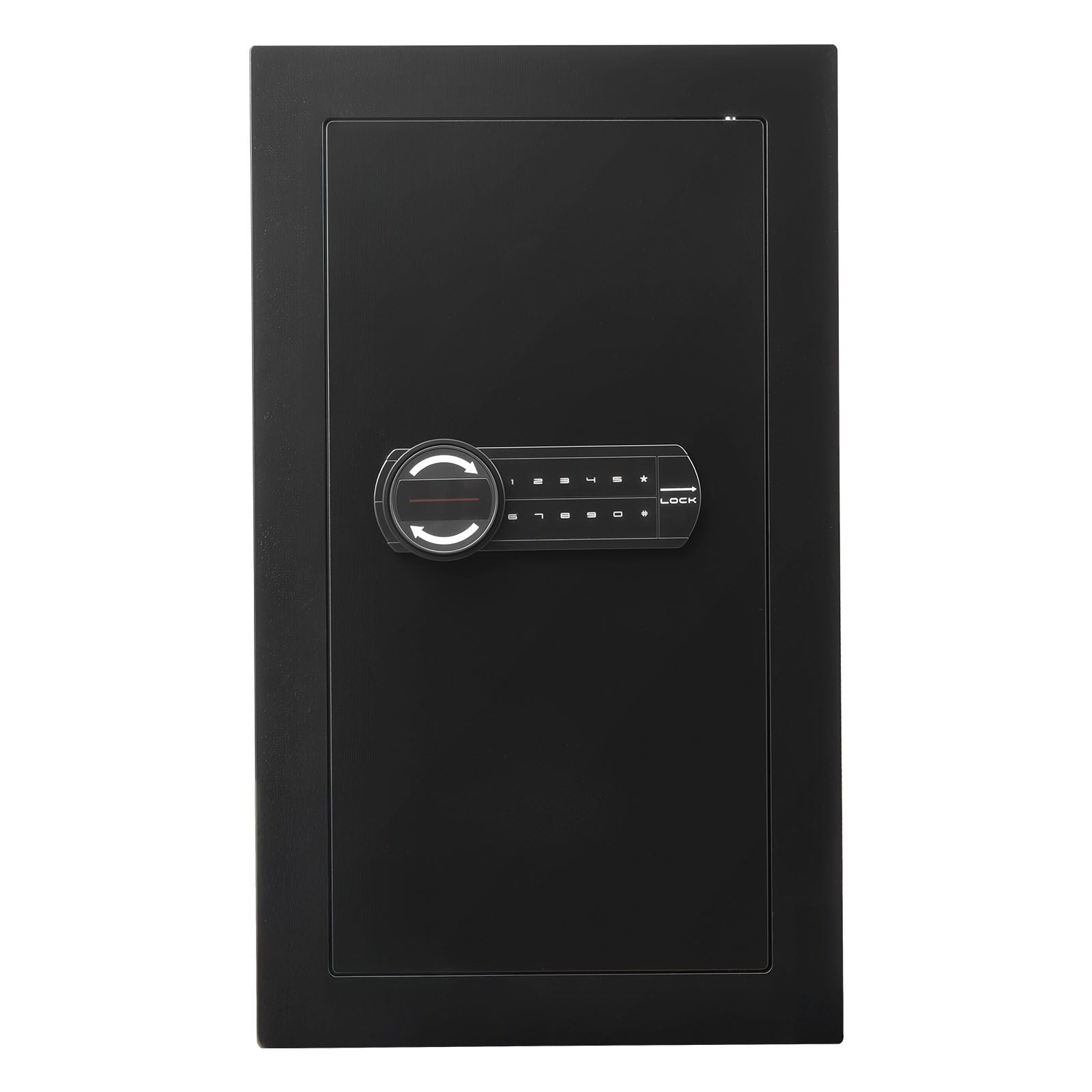 Wall Safe, 3-Tier Hidden Wall Mounted Safe with Password & Key, Q235 Cold-Rolled Steel In-Wall Box with LED Lighting, 2 Adjustable Shelves & 5 Key Holders for Money, Jewelry, Passport, Black