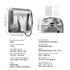1800W Commercial Automatic Hand Dryer Stainless Steel High Speed HEPA