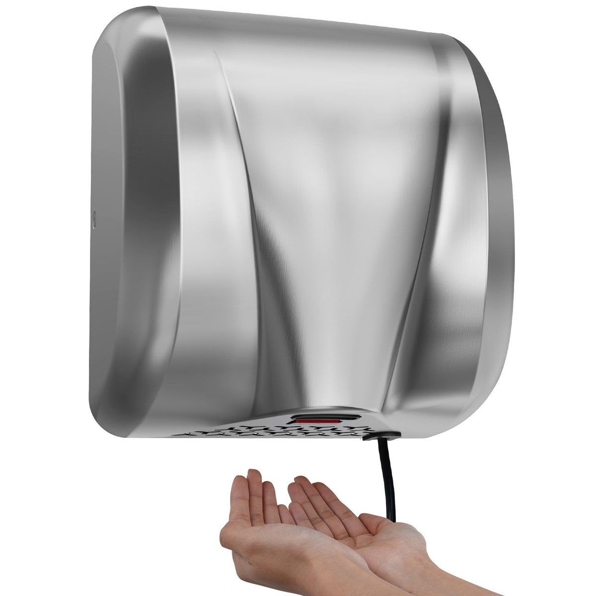 1800W Commercial Automatic Hand Dryer Stainless Steel High Speed HEPA
