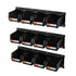 12PC Wall Mounted Storage Bins with Metal Rails Garage Organizer