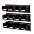 12PC Wall Mounted Storage Bins with Metal Rails Garage Organizer