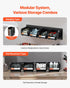 Wall Mounted Storage Bins, 12 Plastic Bins & 3 Metal Rails, Plastic Hanging Stackable Storage Bin for Screws, Nuts, Bolts, Nails, Hardware Tool Organizer for Workshop, Craft Room, Garage, Black