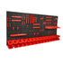 30 Bin Wall Mounted Parts Organizer Garage Storage Rack with Hooks Black Red