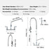 Commercial Faucet with Pre-Rinse Sprayer, 47" Height, 8" Center, 12" Swing Spout, Wall Mount Kitchen Sink Faucet, Brass Constructed Device with Pull Down Spray, for 1/2/3 Compartment Sink