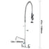Commercial Faucet with Pre-Rinse Sprayer, 47" Height, 8" Center, 12" Swing Spout, Wall Mount Kitchen Sink Faucet, Brass Constructed Device with Pull Down Spray, for 1/2/3 Compartment Sink