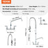 VEVOR Commercial Faucet with Pre-Rinse Sprayer, 47" Height, 8" Center, 12" Swing Spout, Wall Mount Kitchen Sink Faucet, Brass Constructed Device with Pull Down Spray, for 1/2/3 Compartment Sink