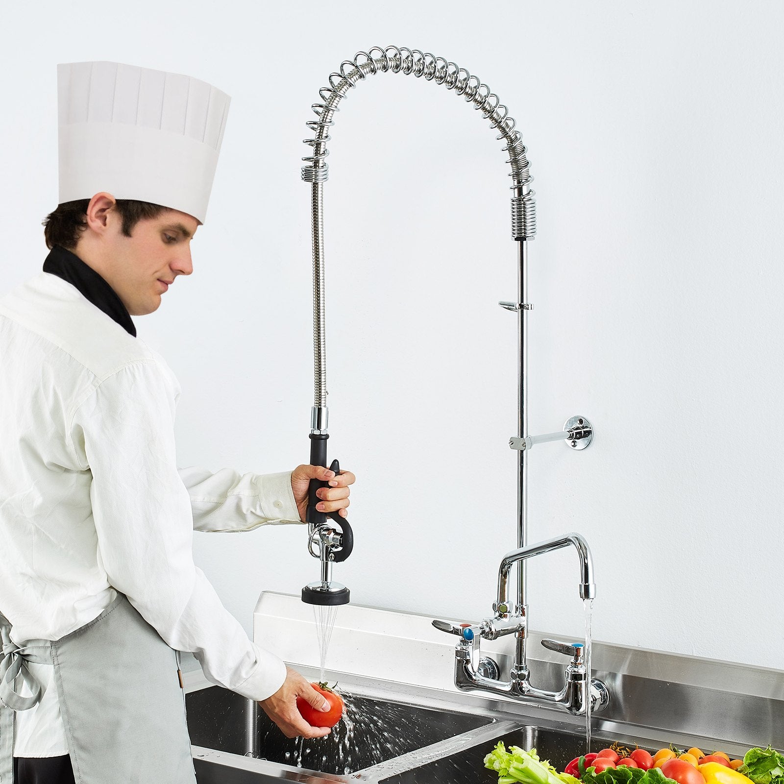 VEVOR Commercial Faucet with Pre-Rinse Sprayer, 47