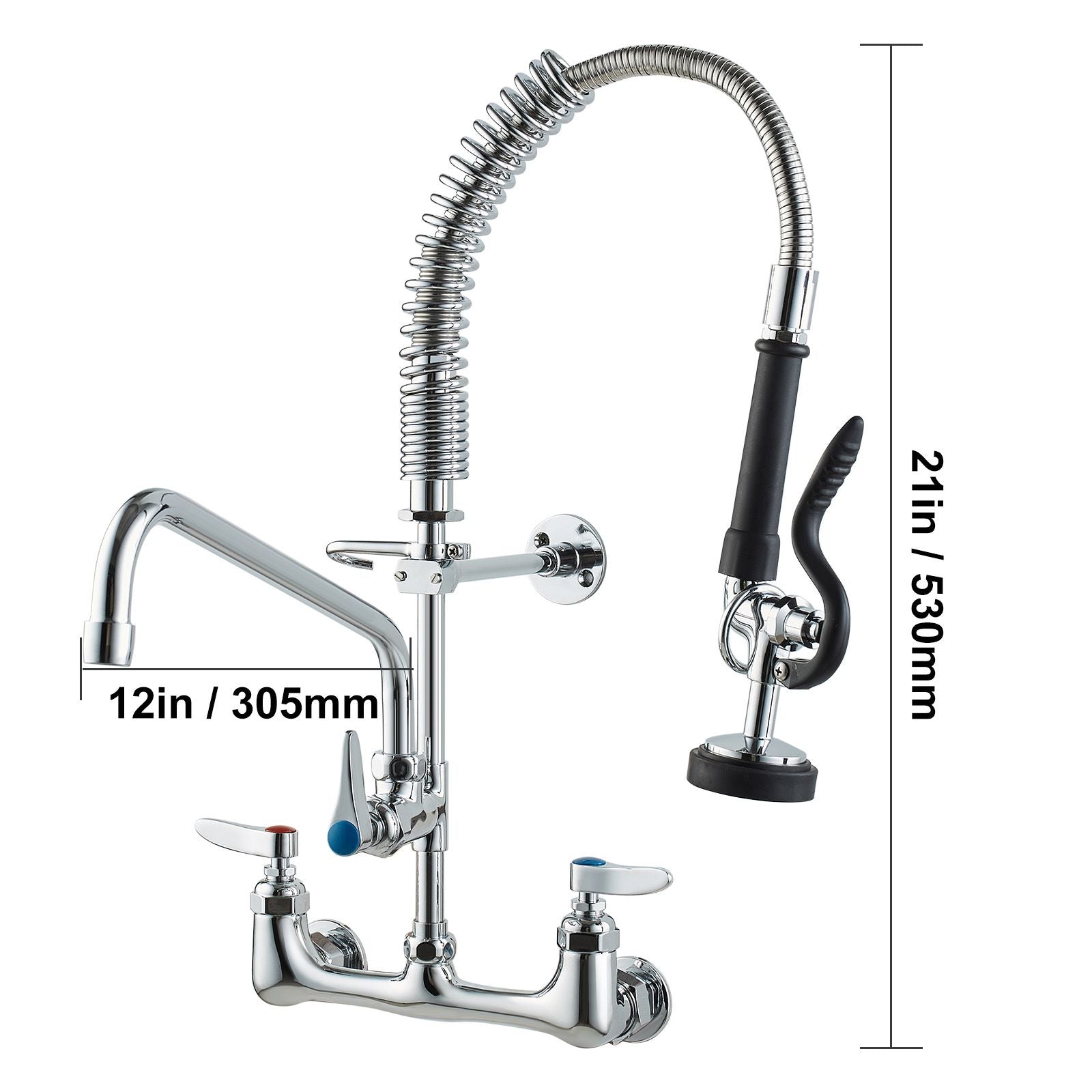 Commercial Faucet with Pre-Rinse Sprayer, 21
