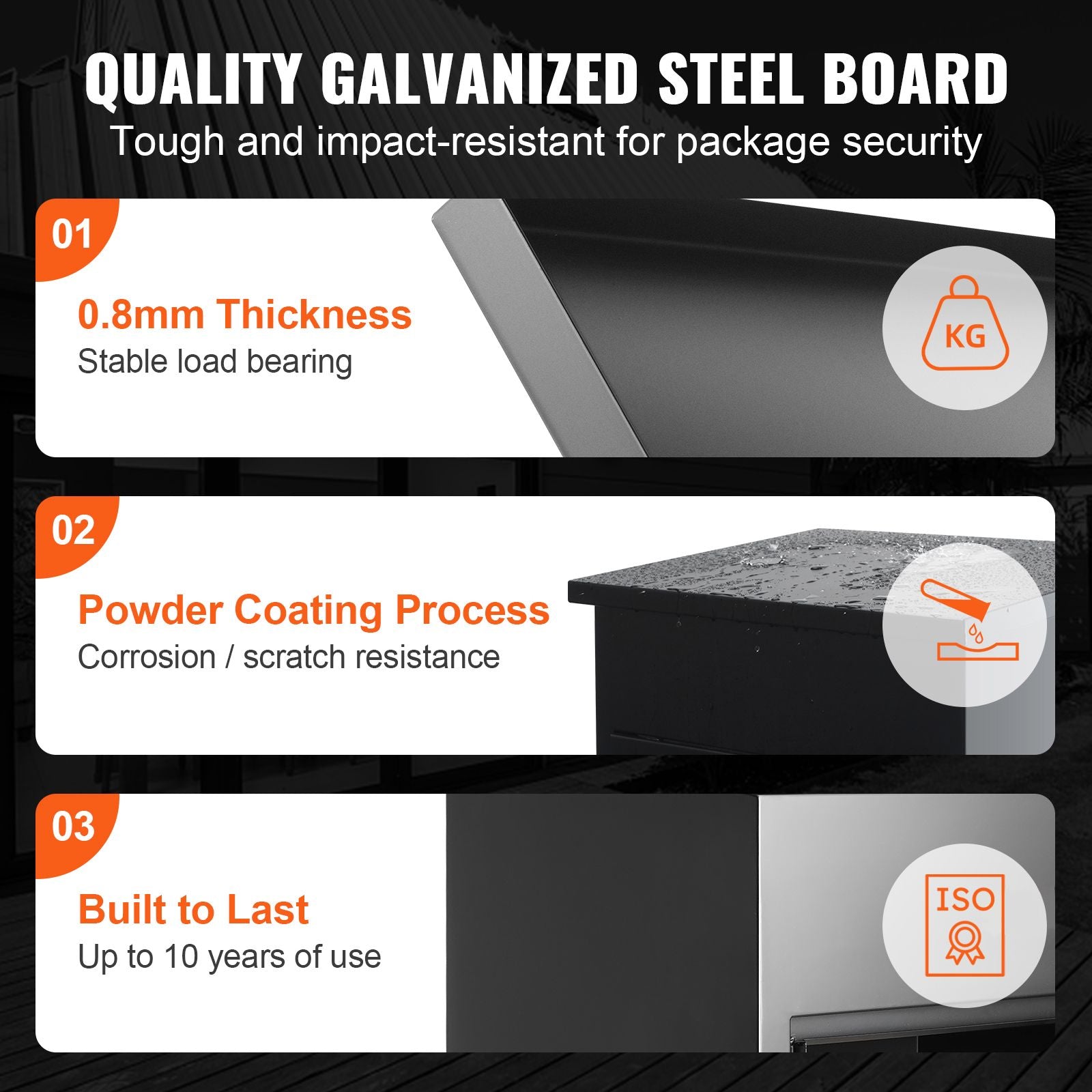 Mailboxes for Outside 17.3 Inch Anti-Theft Galvanized Steel Waterproof