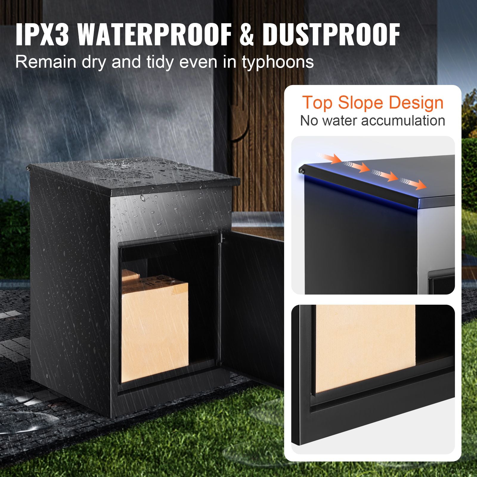 Mailboxes for Outside 17.3 Inch Anti-Theft Galvanized Steel Waterproof