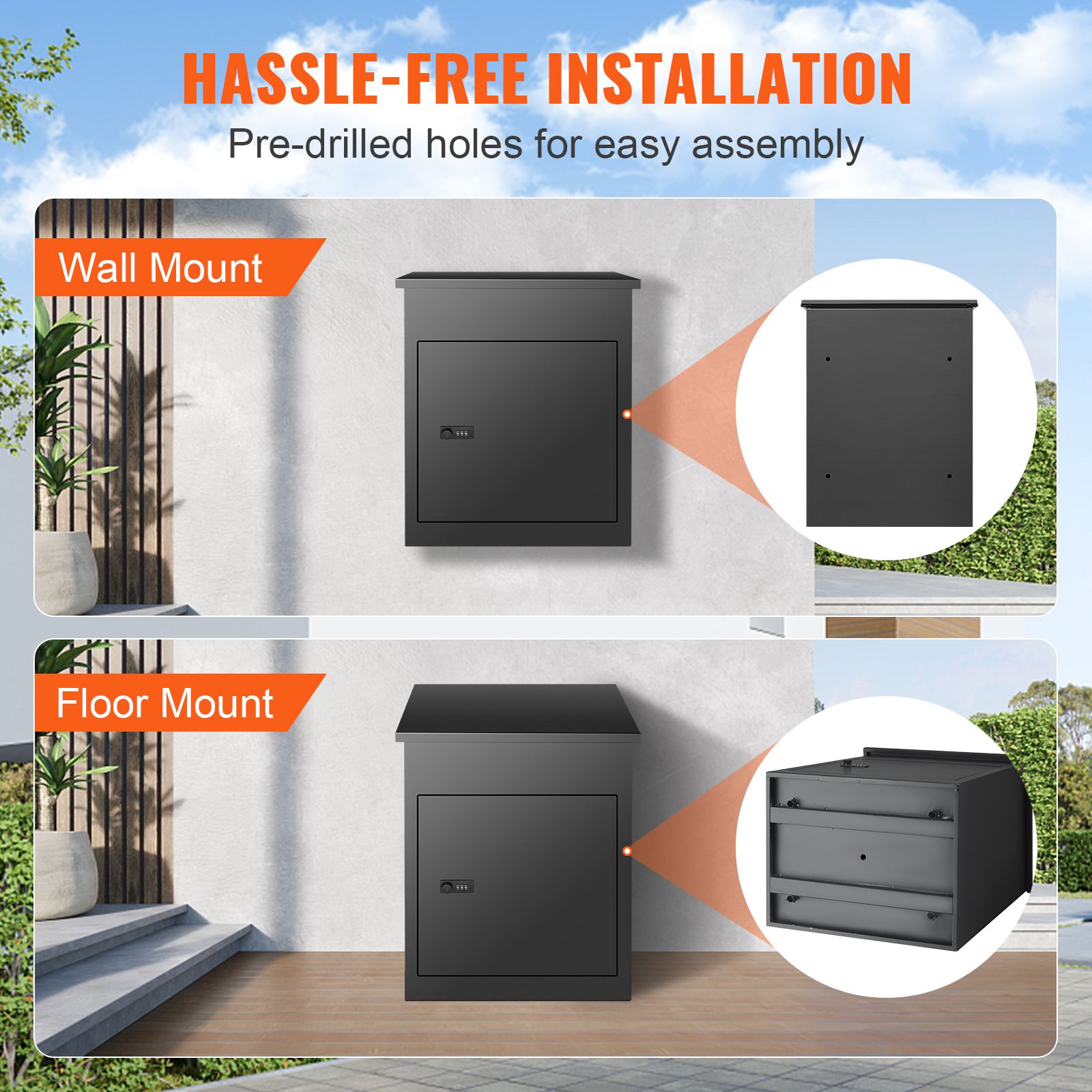 Mailboxes for Outside 17.3 Inch Anti-Theft Galvanized Steel Waterproof