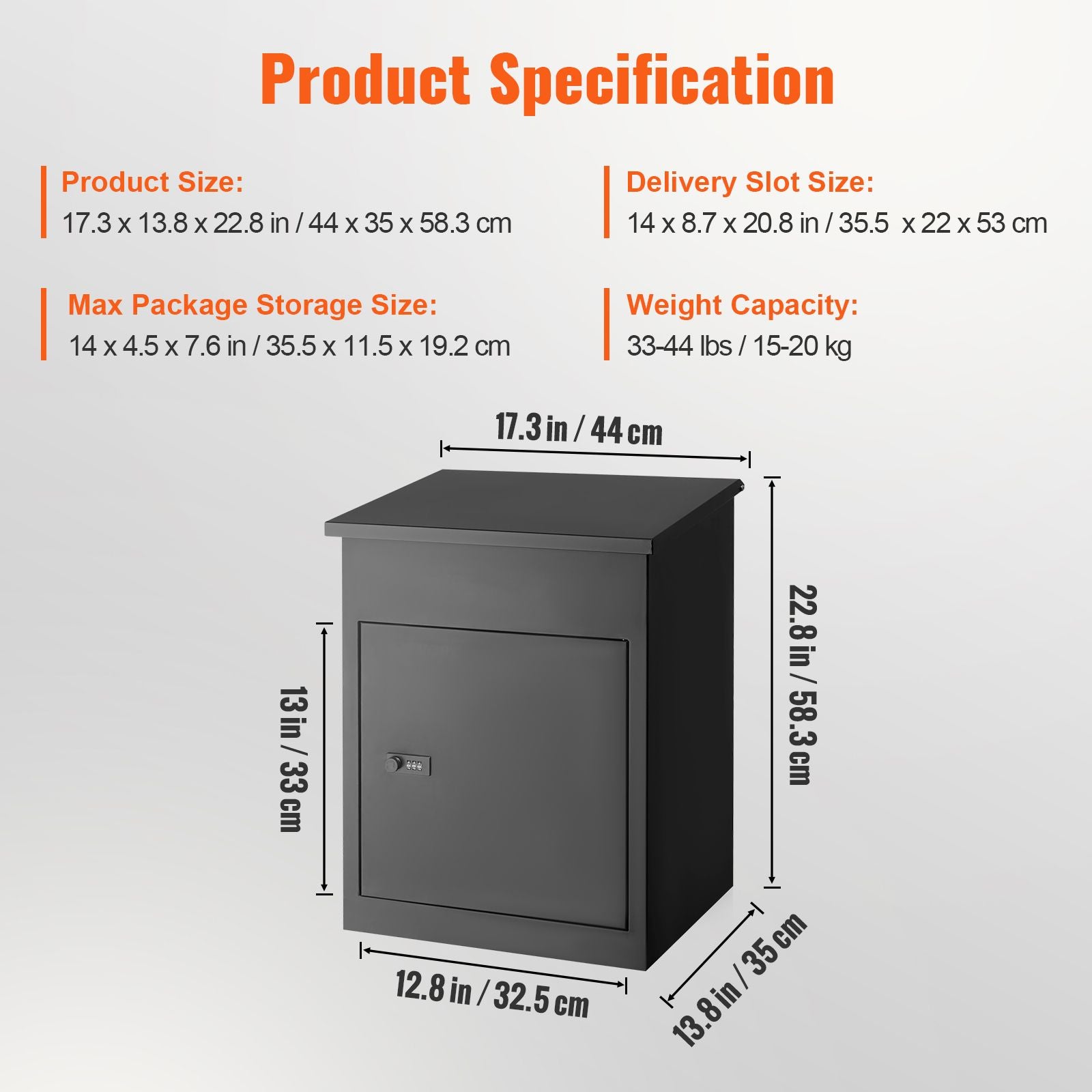 Mailboxes for Outside 17.3 Inch Anti-Theft Galvanized Steel Waterproof