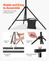 Backdrop Stand, 298 x 300 cm Adjustable Photo Backdrop Stand Kit, Portable Background Backdrop Stand with 4 Crossbars, Heavy Duty Projector Screen Stand, for Wedding, Photo Video Studio & Party