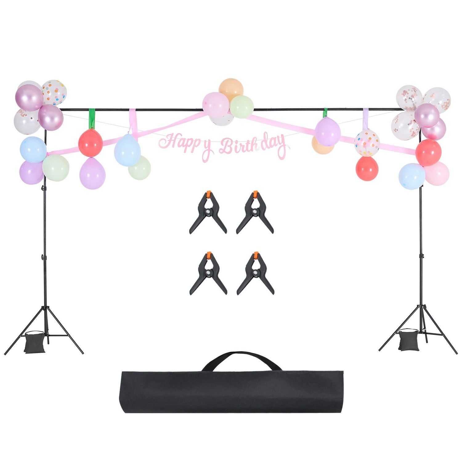 Adjustable Backdrop Stand Kit 6.5x10FT Photo Background Support Frame