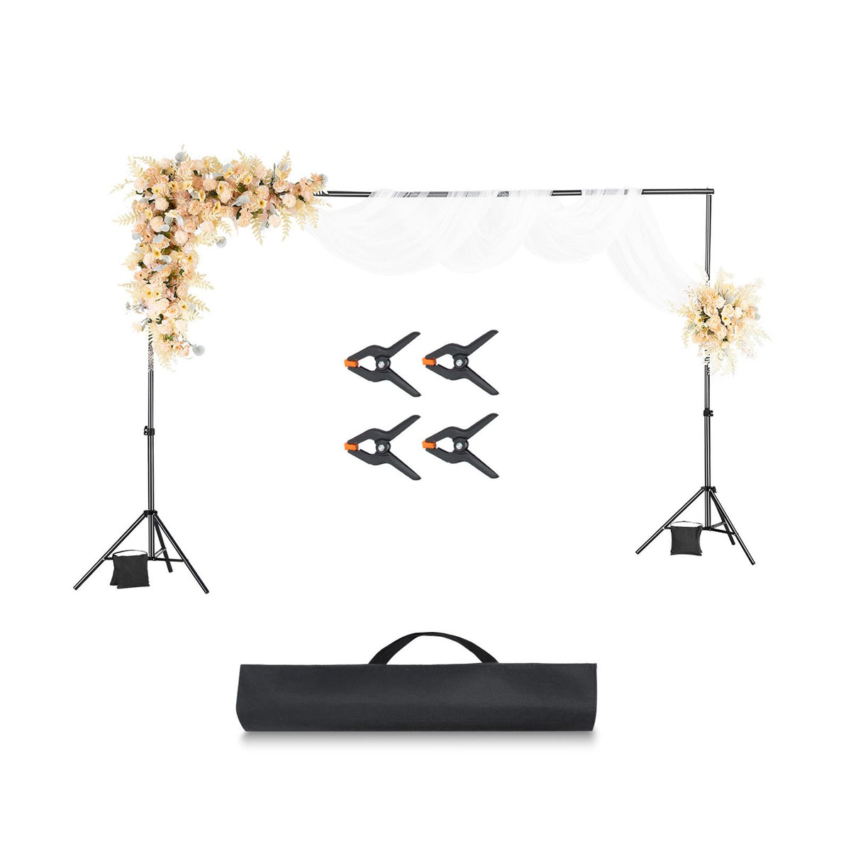 Adjustable Backdrop Stand Kit 6.5x10FT Photo Background Support Frame