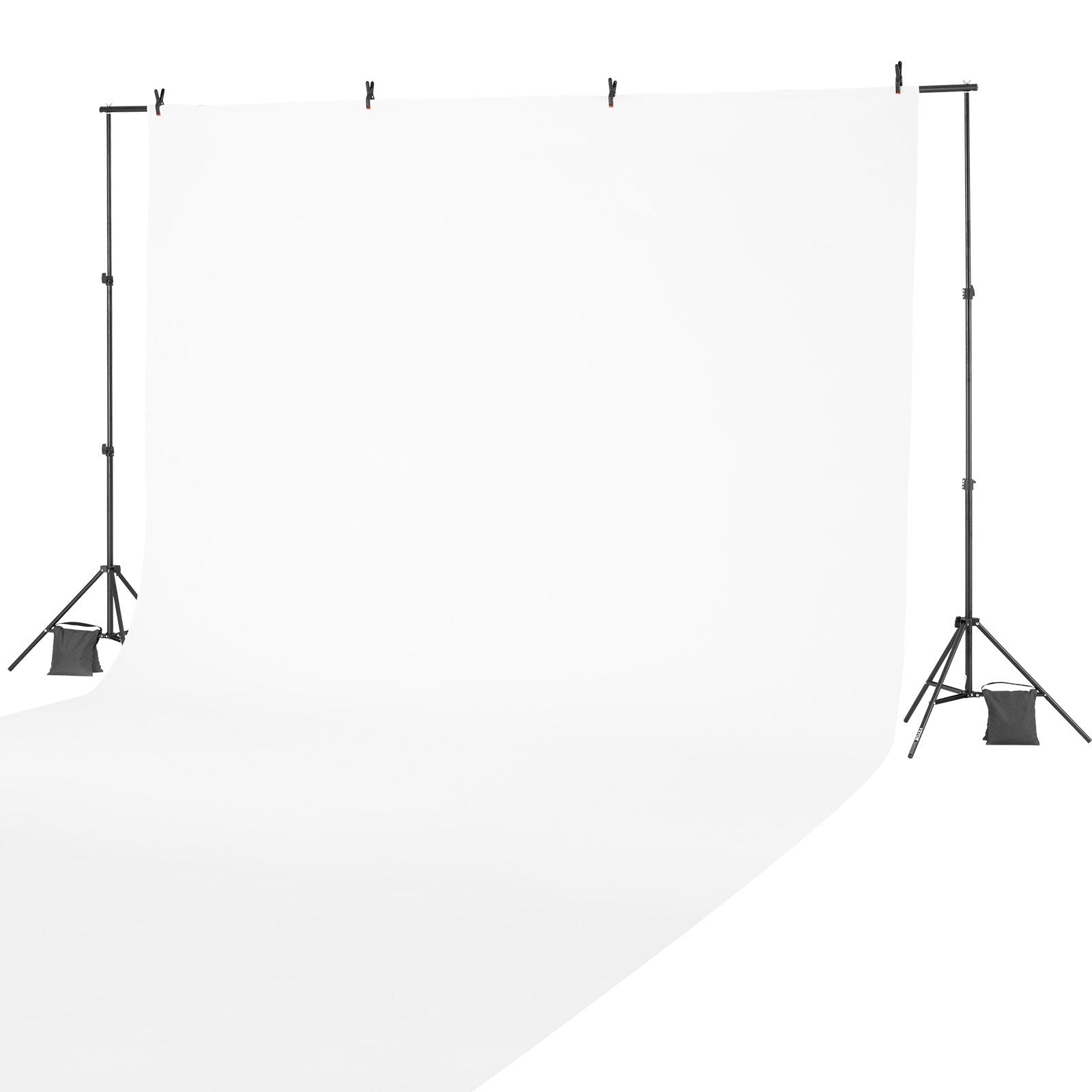 Backdrop Stand, 198 x 300 cm Adjustable Photo Backdrop Stand Kit, Portable Background Backdrop Stand with 5 Crossbars, Heavy Duty Projector Screen Stand, for Wedding, Photo Video Studio & Party