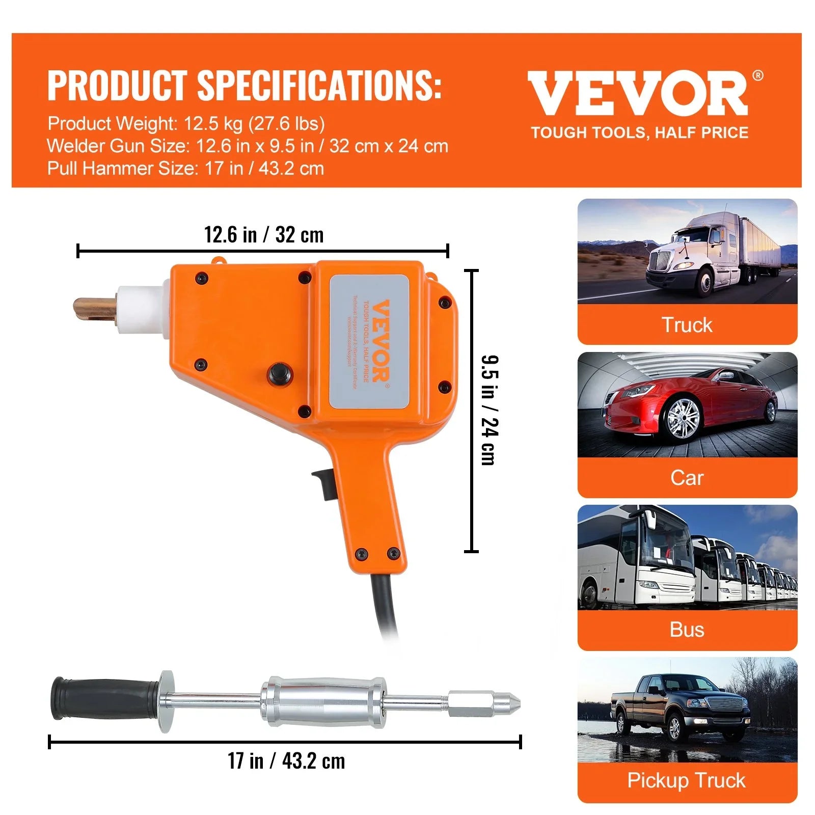 Stud Welder Kit, 5500 Stud Welder Dent Repair Kit, 800VA Spot Welder Stud Kit, Stud Gun Dent Puller Kit with Complete Accessories, Dent Welder Repair for Auto Body Repairing