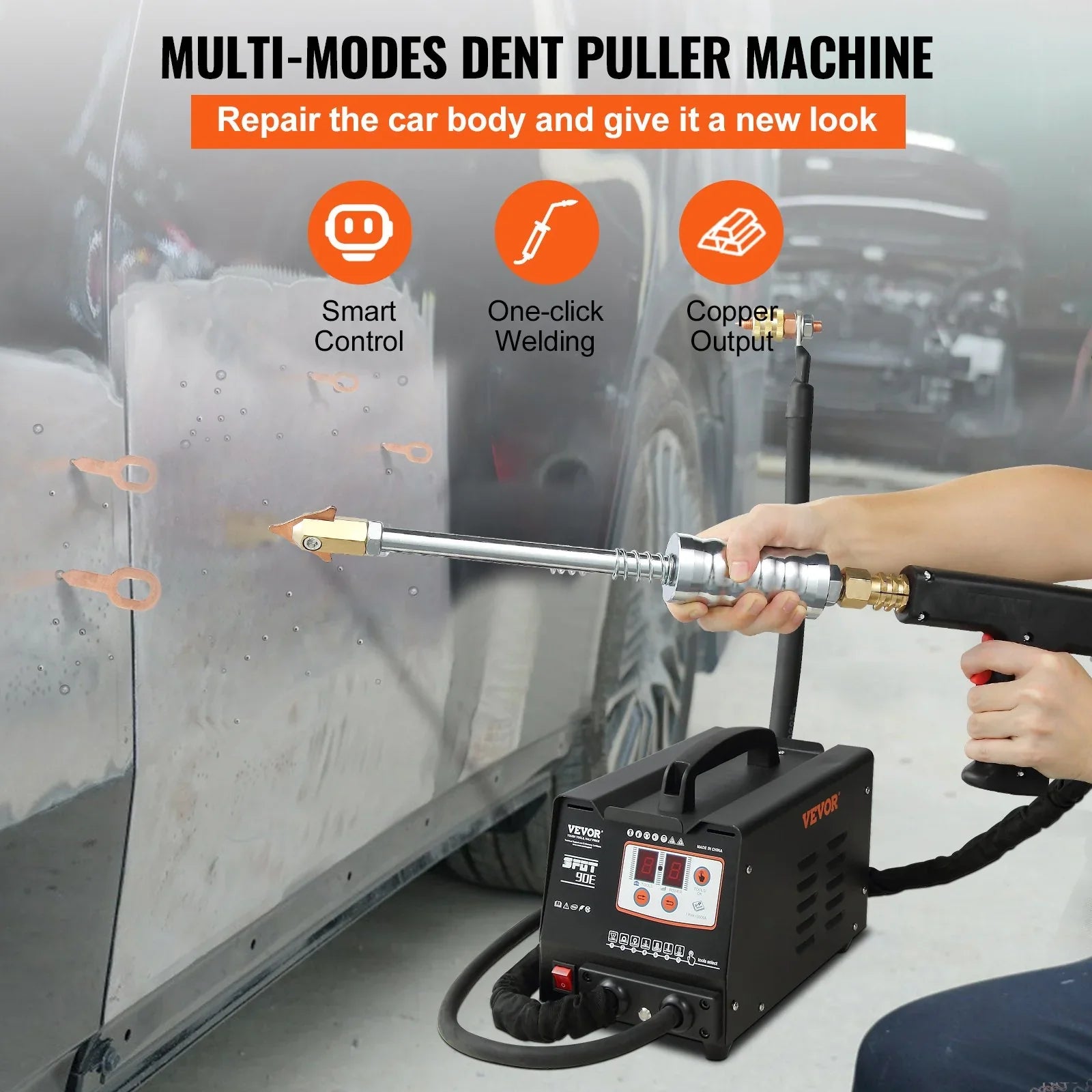 Stud Welder Dent Repair Kit, Spot Welding Machine with Slide Hammer Dent Puller, Professional Dent Removal Kit for Auto Body Dent Repair