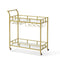 VEVOR 2 Tiers Gold Metal Bar Serving Cart with Wine Rack Glass Holder 120 LBS