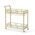 VEVOR 2 Tiers Gold Metal Bar Serving Cart with Wine Rack Glass Holder 120 LBS
