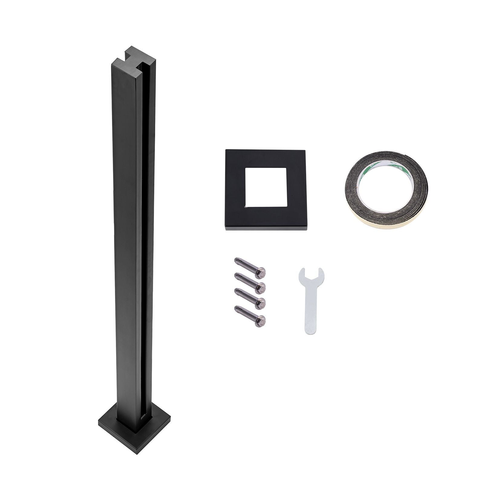 41.34" Glass Railing Clamp 304 Stainless Steel Bracket for Tempered Glass