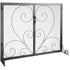 VEVOR 990x802MM Fireplace Screen 2-Panel Iron Mesh Spark Guard Vintage Black