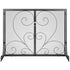 VEVOR 990x802MM Fireplace Screen 2-Panel Iron Mesh Spark Guard Vintage Black